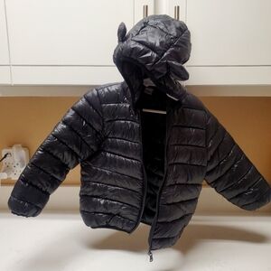 Kids Jacket Size 110cm/ US 5 Black with Hoodie